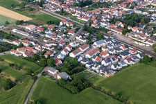 District Berghausen in Römerberg in the state Rhineland-Palatinate, Germany from the plane