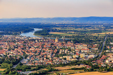 Aerial view of City view from the southwest in Speyer in the state Rhineland-Palatinate, Germany