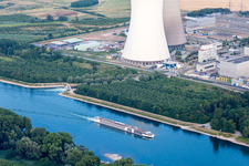 Oblique view of Nuclear power plant in Philippsburg in the state Baden-Wuerttemberg, Germany