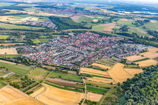 From the north in the district Rußheim in Dettenheim in the state Baden-Wuerttemberg, Germany