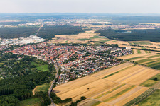 Drone image of District Graben in Graben-Neudorf in the state Baden-Wuerttemberg, Germany