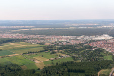 District Graben in Graben-Neudorf in the state Baden-Wuerttemberg, Germany from a drone