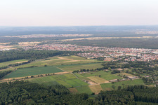 District Graben in Graben-Neudorf in the state Baden-Wuerttemberg, Germany seen from a drone