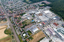 Spöckerbuchenstr industrial area in the district Friedrichstal in Stutensee in the state Baden-Wuerttemberg, Germany