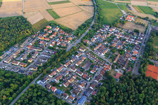 Aerial photograpy of Waldbrücke district in Weingarten in the state Baden-Wuerttemberg, Germany