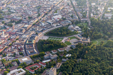 Building complex in the park of the castle Karlsruhe in Karlsruhe in the state Baden-Wurttemberg, Germany