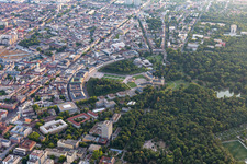Castle and Circle in the district Innenstadt-Ost in Karlsruhe in the state Baden-Wuerttemberg, Germany