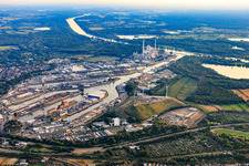 Karlsruhe Rhine ports behind the Windberg on the former Deponie-West in the district Mühlburg in Karlsruhe in the state Baden-Wuerttemberg, Germany
