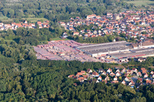 Aerial view of Seltz in the state Bas-Rhin, France