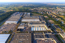 Aerial view of Daimler Truck AG, Transmission Plant in Rastatt in the state Baden-Wuerttemberg, Germany