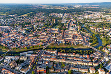 Aerial photograpy of From the southwest in Rastatt in the state Baden-Wuerttemberg, Germany