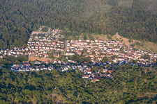 Aerial view of From the west in the district Waldprechtsweier in Malsch in the state Baden-Wuerttemberg, Germany