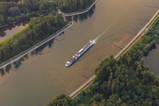 Passenger steamer on the Rhine in Hördt in the state Rhineland-Palatinate, Germany