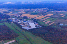 Horst industrial estate at dusk in the district Minderslachen in Kandel in the state Rhineland-Palatinate, Germany