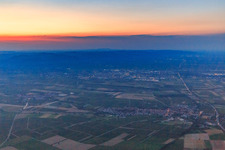 Rhine plain at dusk in Insheim in the state Rhineland-Palatinate, Germany
