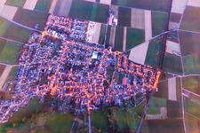 View of the town at dusk in Steinweiler in the state Rhineland-Palatinate, Germany