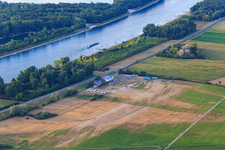 Aerial photograpy of Herrenteich Airfield in Hockenheim in the state Baden-Wuerttemberg, Germany