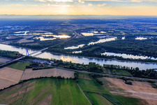 Motorway bridge of the A61 over the Rhine north of Speyer in Hockenheim in the state Baden-Wuerttemberg, Germany