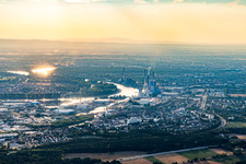 Rheinauhafen in the district Rheinau in Mannheim in the state Baden-Wuerttemberg, Germany from a drone
