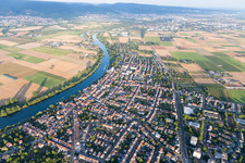 Aerial photograpy of District Edingen in Edingen-Neckarhausen in the state Baden-Wuerttemberg, Germany