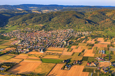 View of the town on the Bergstraße from the west in the district Leutershausen in Hirschberg an der Bergstraße in the state Baden-Wuerttemberg, Germany