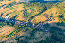 Village view in the Odenwald from the north in the district Mittershausen in Heppenheim in the state Hesse, Germany