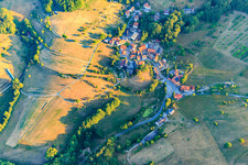Aerial view of Village view in the Odenwald from the north in the district Mittershausen in Heppenheim in the state Hesse, Germany