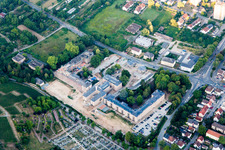 Aerial view of Construction site Tourist attraction of a building complex in Heppenheim (Bergstrasse) in the state Hesse, Germany