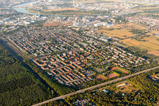 District Schönau in Mannheim in the state Baden-Wuerttemberg, Germany seen from above