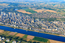 District BASF in Ludwigshafen am Rhein in the state Rhineland-Palatinate, Germany from above