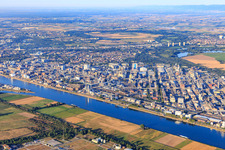 District BASF in Ludwigshafen am Rhein in the state Rhineland-Palatinate, Germany seen from above