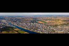 Aerial view of Panorama in the district BASF in Ludwigshafen am Rhein in the state Rhineland-Palatinate, Germany