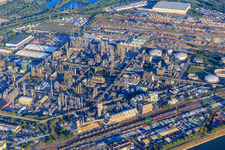 District BASF in Ludwigshafen am Rhein in the state Rhineland-Palatinate, Germany from above