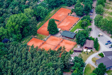 Tennis Club Rülzheim in Rülzheim in the state Rhineland-Palatinate, Germany seen from above