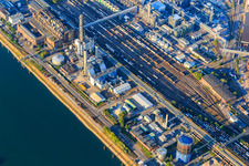 District BASF in Ludwigshafen am Rhein in the state Rhineland-Palatinate, Germany from a drone