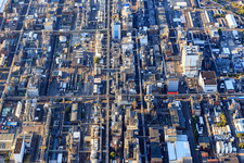 Drone recording of District BASF in Ludwigshafen am Rhein in the state Rhineland-Palatinate, Germany