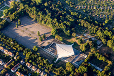 Building of the indoor arena FRIEDRICH-EBERT-HALLE in Ebertpark in Ludwigshafen am Rhein in the state Rhineland-Palatinate, Germany