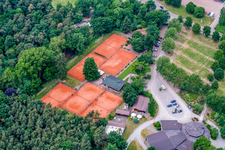 Tennis Club Rülzheim in Rülzheim in the state Rhineland-Palatinate, Germany from the plane