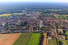 City view from the north in Kandel in the state Rhineland-Palatinate, Germany from above
