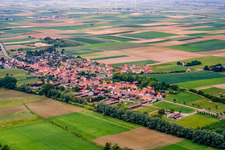 Village from the southeast in Herxheimweyher in the state Rhineland-Palatinate, Germany