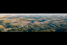 Aerial view of Panorama in Lemberg in the state Rhineland-Palatinate, Germany