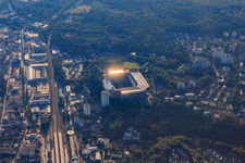 Fritz-Walter-Stadion of 1. FC Kaiserslautern from the west in Kaiserslautern in the state Rhineland-Palatinate, Germany