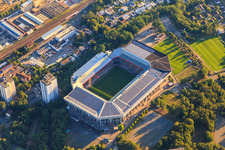 Aerial photograpy of Fritz-Walter Stadium of FCK on the Betzenberg in Kaiserslautern in the state Rhineland-Palatinate, Germany