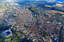 City overview from the southeast in the morning in Kaiserslautern in the state Rhineland-Palatinate, Germany