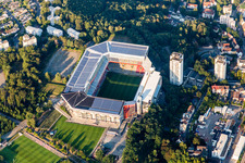 Aerial view of Fritz-Walter Stadium of FCK on the Betzenberg in Kaiserslautern in the state Rhineland-Palatinate, Germany
