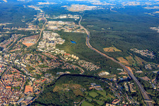 Route of the A6 to the west in the district Engelshof in Kaiserslautern in the state Rhineland-Palatinate, Germany
