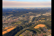 City overview from the northeast in Kaiserslautern in the state Rhineland-Palatinate, Germany