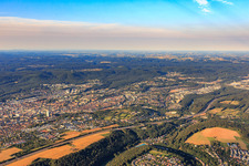 Aerial view of City overview from the northeast in Kaiserslautern in the state Rhineland-Palatinate, Germany