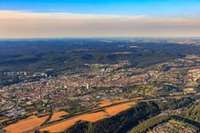 Aerial photograpy of City overview from the northeast in Kaiserslautern in the state Rhineland-Palatinate, Germany