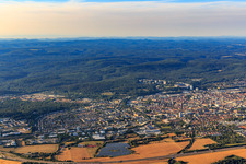 City overview from the northeast in Kaiserslautern in the state Rhineland-Palatinate, Germany from above